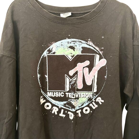 MTV World Tour‎ Oversized Graphic Sweatshirt Juniors XXL - Picture 3 of 5